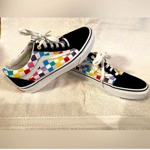 Women's Rainbow Vans, Womens size 7.5